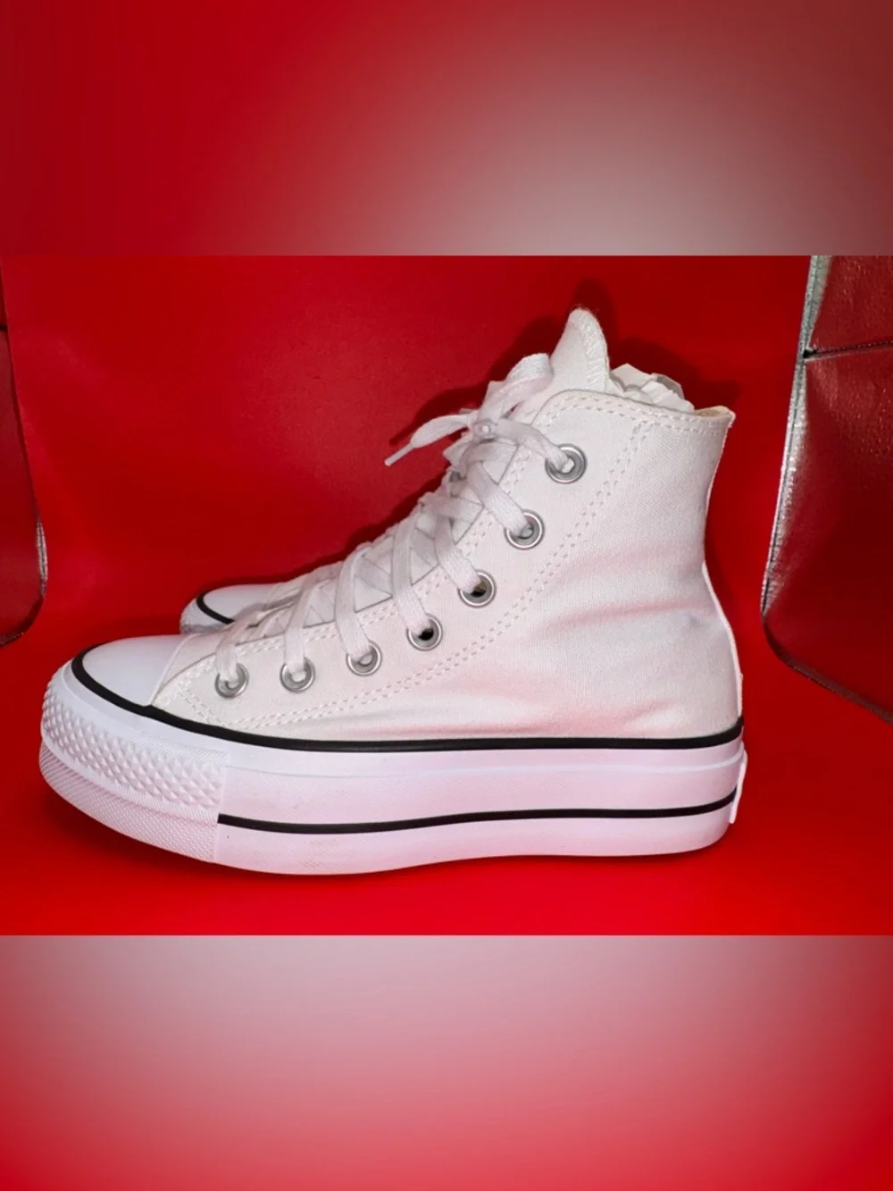 Converse Platform High Tops White Move Sneakers Women’s 5 Worn Once - Picture 5 of 16